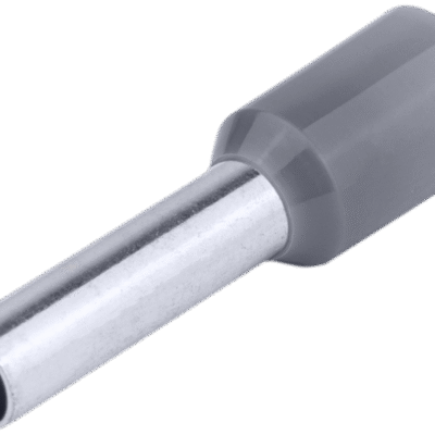 E119 Szigetelt (PA6.6) érvéghüvely, ónozott elektrolitréz, szürke 4mm2, L=16,5mm