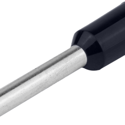 E122 Szigetelt (PA6.6) érvéghüvely, ónozott elektrolitréz, fekete 6mm2, L=20mm