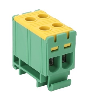Főáramköri leágazó kapocs, sínre szerelhető, zöld-sárga FLEAL-16/2ZS