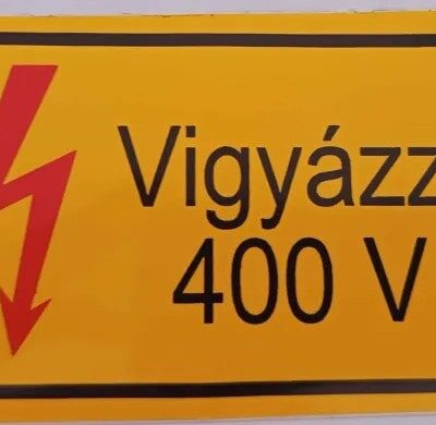Figyelmeztető matrica, 400V 60x95
