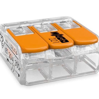 Wago 221-413 - 3x1.5-4.0mm2 ÁTLÁTSZÓ OLDHATÓ vez. ö.k. tömör, sodrott erű vezetékekhez