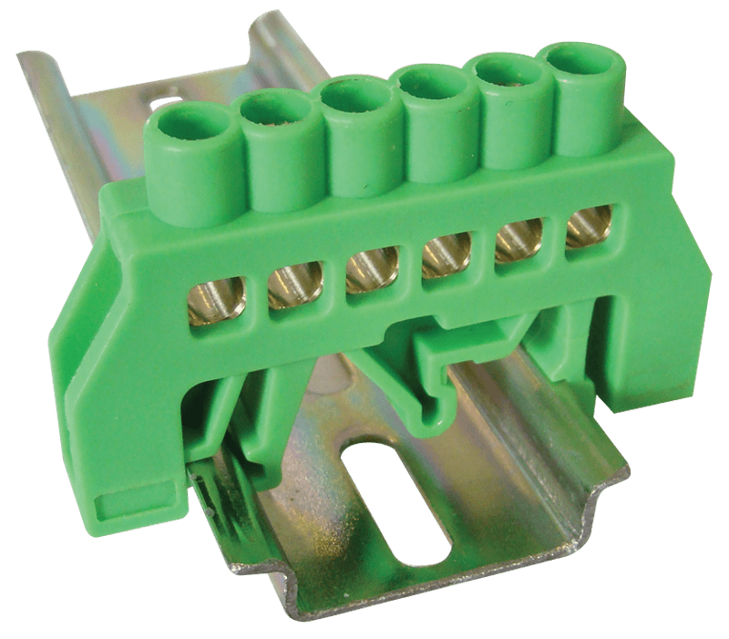 Szigetelt földelősín (N/PE), zöld NPE-G8-6