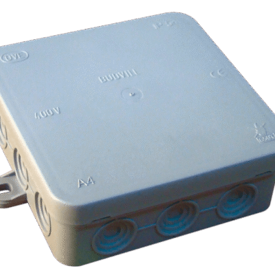 Rugalmas kötődoboz, falon kivüli, szürke PD100X100