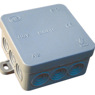 Rugalmas kötődoboz, falon kivüli, szürke PD75X75