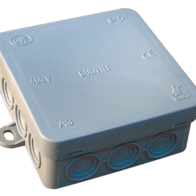 Rugalmas kötődoboz, falon kivüli, szürke PD85X85