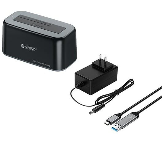 Fekete 2,5"- 3,5" HDD/SSD Dokkoló