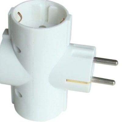 Többférőhelyes átalakító csatlakozó, 90°, fehér