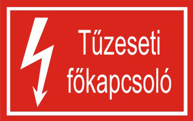 "Tűzeseti főkapcsoló" matrica 60x95